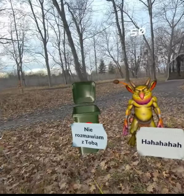 Klatka z przejścia aplikacji TROLL aplikacji, która uczy czym jest hejt